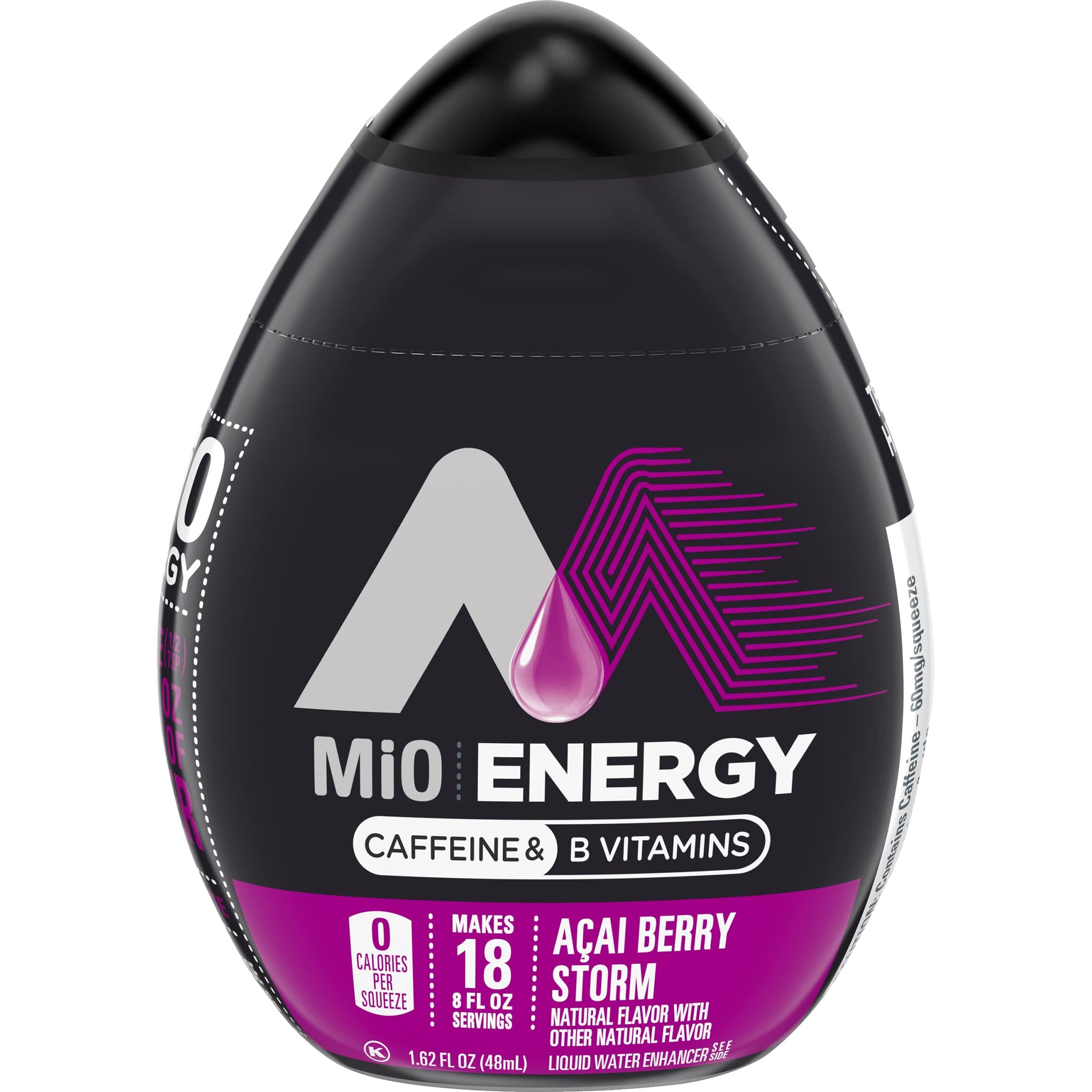 Mio Energy Liquid Water Enhancer Acai Berry Storm Caffeine & B Vitamins 1.62 FL OZ (Pack of 2)