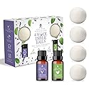 Pursonic 4-Pack Laundry Wool Dryer Balls with Lavender & Peppermint Essential Oil Scent - Reusable Fabric Softener Balls Made from Pure New Zealand