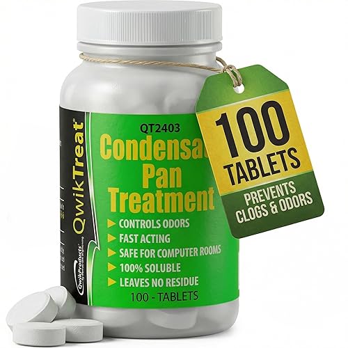 QwikTreat AC Pan Tablets & HVAC Drain Line Cleaner | Condensate Drain Pan Treatment Tabs | Remove Air Conditioner Pipe Clogs, Algae, & Control Odors