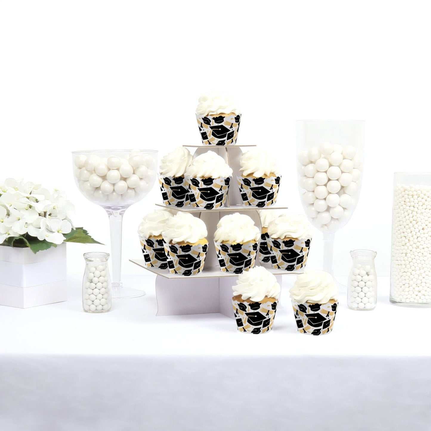 Big Dot of Happiness Hello College Graduation Party Decorations - Party Cupcake Wrappers - Set of 12