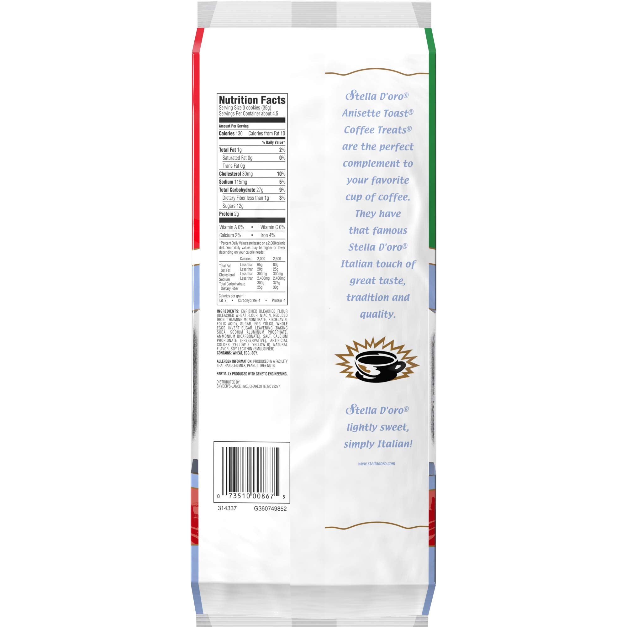Stella D'Oro Toast, Anisette, 5.7-Ounce Packages (Pack of 12)