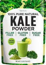 Gya Tea Co Kale Powder 1.1 lb (17.64 oz) 83 Servings, Dried Whole Leaf Kale Powder, Greens Superfood for Smoothies, Teas & Green Drink Mix - Non-GMO
