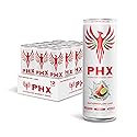 PHX Hydration Energy Drink - 700mg Electrolytes, 200mg Natural Green Tea Caffeine, 100% Daily Value 8 Essential Vitamins - 12 oz Cans (12 Pack) (12