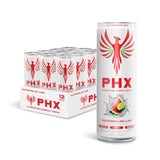 PHX Hydration Energy Drink - 700mg Electrolytes, 200mg Natural Green Tea Caffeine, 100% Daily Value 8 Essential Vitamins - 12 oz Cans (12 Pack) (12