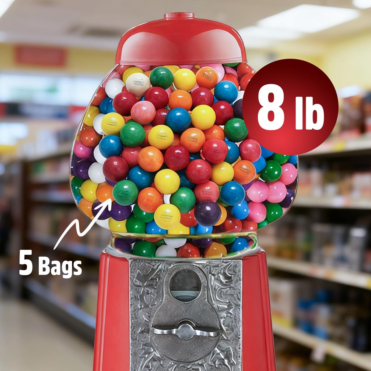 Bulk 1 inch Gumball Machine Refills - 1.5 lb Assorted Fruit Bubble Gum Balls - For Gumball Machines, Parties, and Candy Buffets - Original Flavor