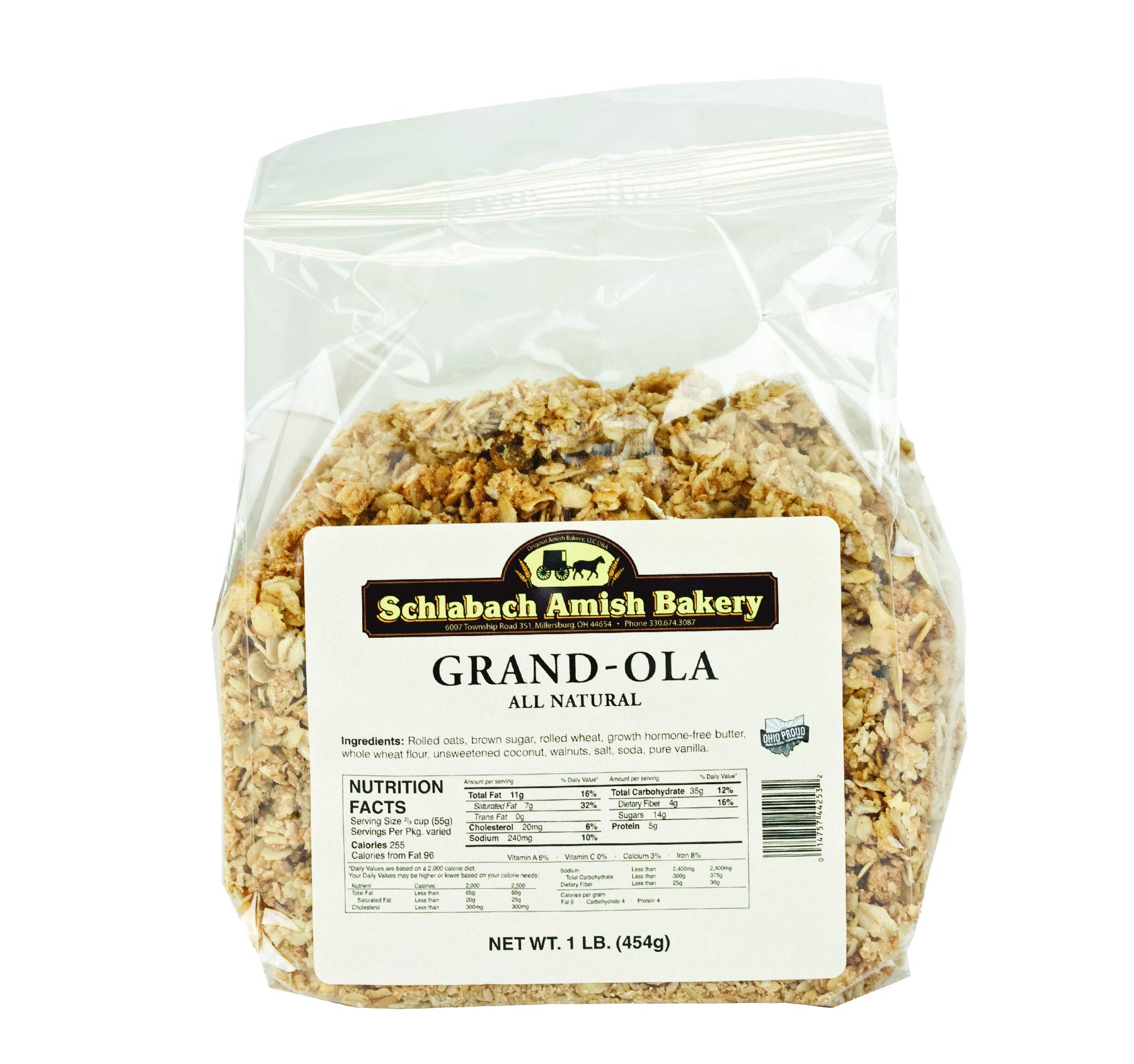Schlabach Amish Bakery All Natural Grand-Ola Granola, 16 oz. Bags (Original, 4 Bags)