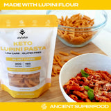 Aviate Keto Pasta Penne - Low Carb (3g Net) Lupini Penne Pasta - High Protein (20g) - Gluten-Free - Made with Lupin Flour [Plant Based Vegan]