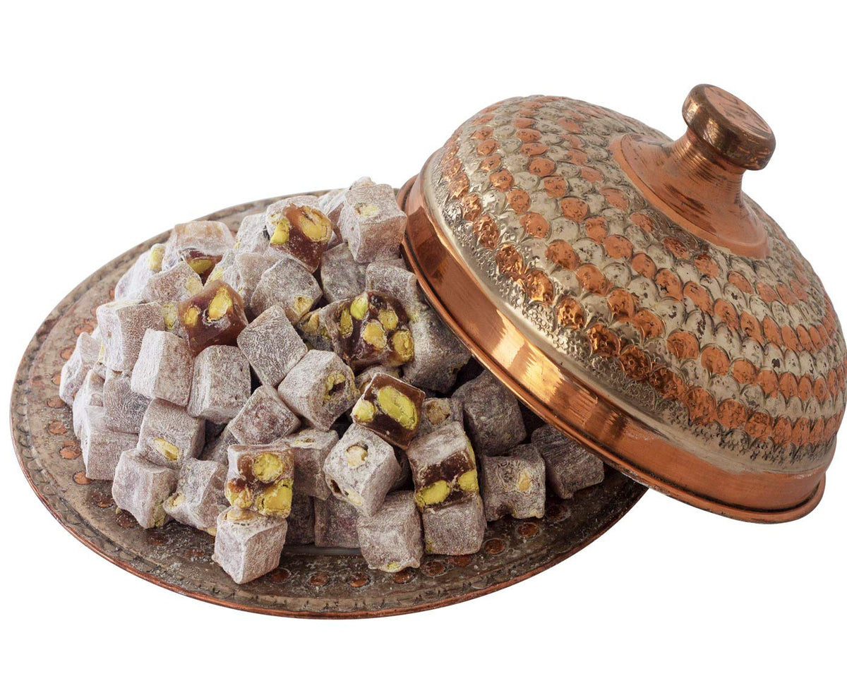 Cerez Pazari Turkish Delight Pistachio Candy Gourmet Premium Vegan Sweets Medium Gift Box 420g | Sweet Luxury Traditional Confectionery Soft Candy