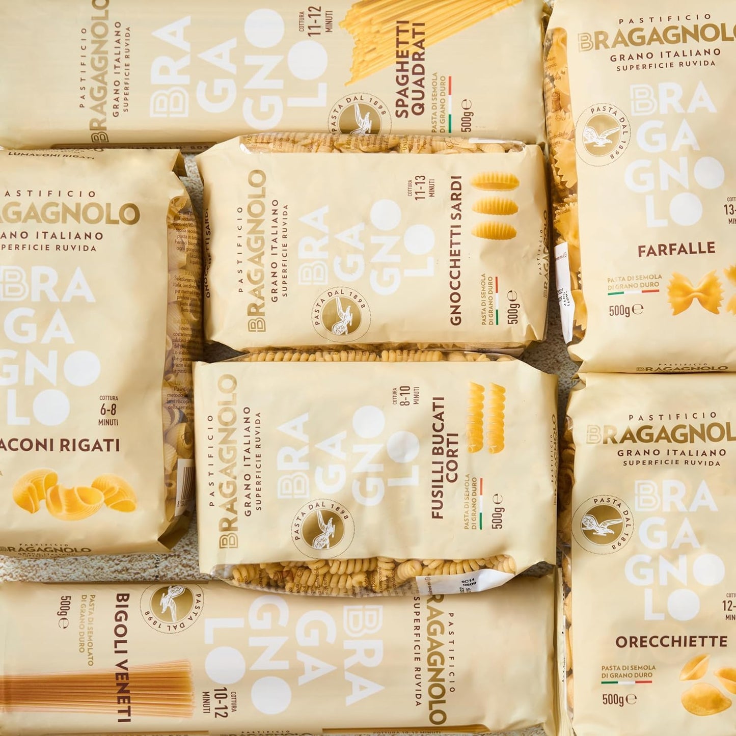 Pastificio Bragagnolo, Rigatoni 843 Bronze-Drawn, 100% Italian Pasta, Made with Durum Wheat Semolina Flour, Non GMO (1 Pound Bag) - Consistently al