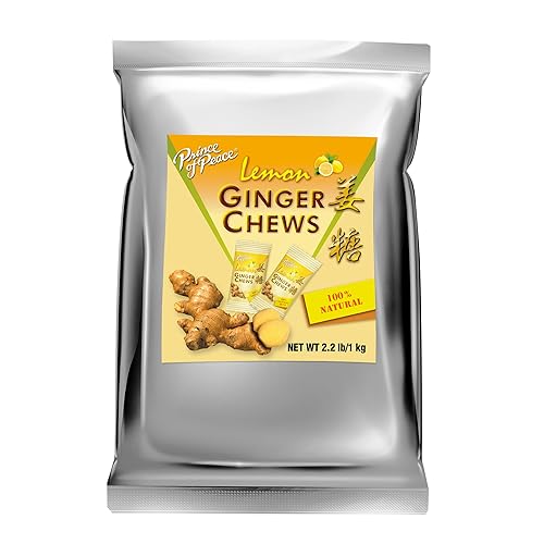 Prince of Peace Ginger Chews with Lemon, 2.2lb/1 kg. - Candied Ginger - Candy Pack - Ginger Chews Candy - Natural Candy