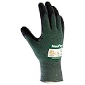 ATG 34-8743/XS Maxiflex Cut, Green Eng Yarn Shell, Black Nitrile Microfoam Grip, A2 Green