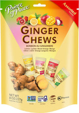 Prince of Peace Ginger Chews Assrted Flavors, 8 oz - Lemon, Lychee, Blood Orange, Mango - Candied Ginger - Candy Pack - Ginger Chews Candy - Natural