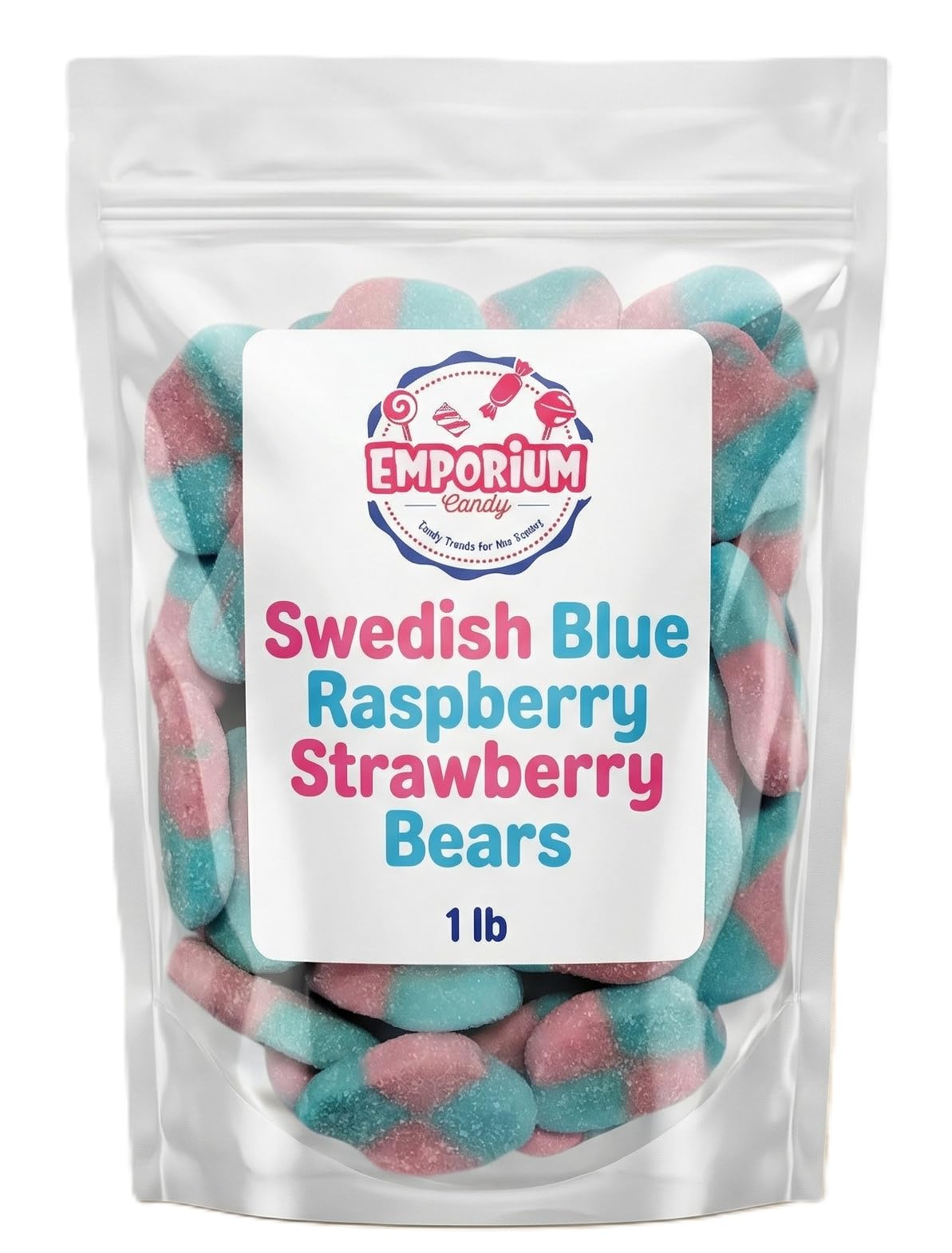 Swedish Candy - Sour Blueberry Strawberry Bear Shaped - Gourmet Soft Gummy Candy - Sweet & Tangy Flavor - Vegan, Gluten Free - Fresh Scandinavian