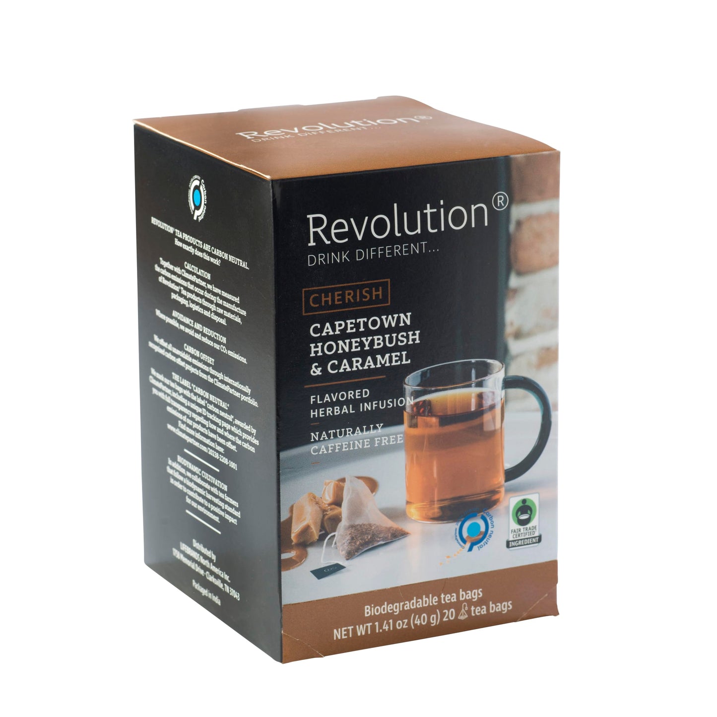 Revolution Tea CHERISCH Capetown Honeybush & Caramel Rooibos Tea - 20 Count, Sweet Rooibos Indulgence