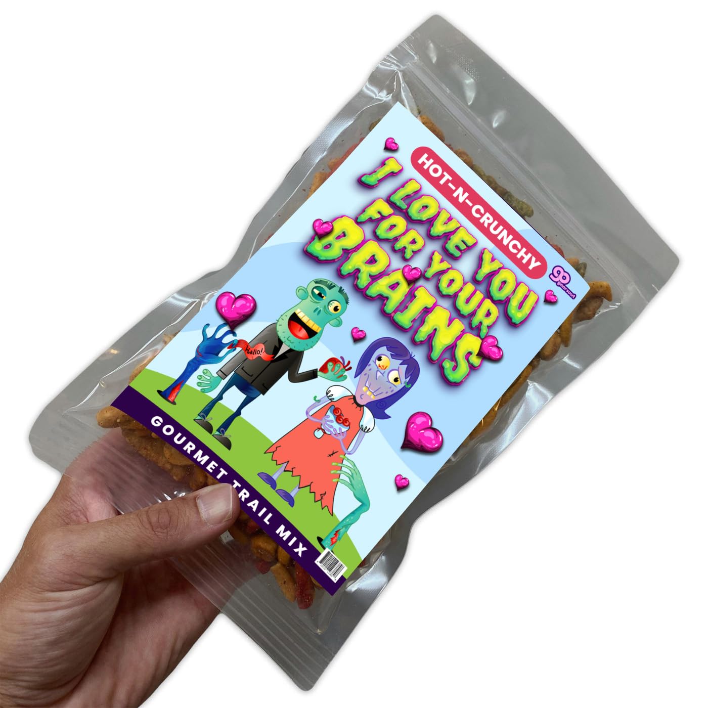 Love You for Your Brains Trail Mix - Premium Food Gifts Spicy Zombie Romance Snack Mix Unique Funny Valentine Gifts Horror Movie Night Snacks