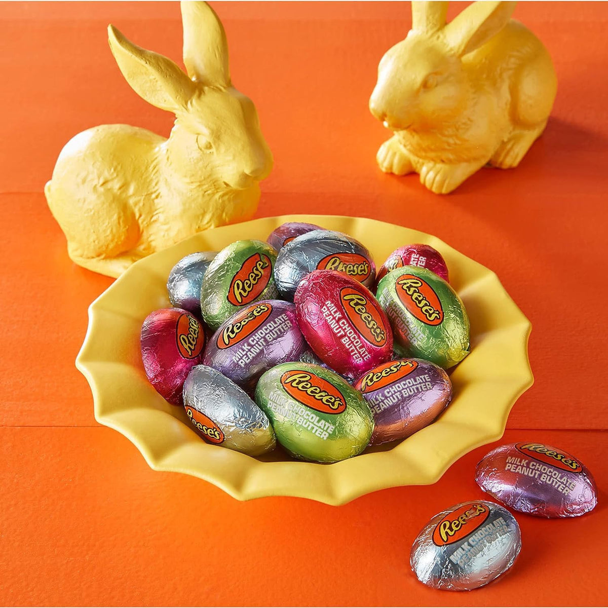 Resse's Peanut Butter Easter Half-Eggs - 2 lb Bulk Milk Chocolate Gift Bag - Individually Wrapped Festive Candy - Creamy Peanut Butter Filled