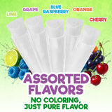 Freeze Pops, 10 Count Ice Pops Bulk Pack of Refreshing Assorted Flavors, Enjoy Dye Free Popsicles Frozen and Ready Anytime, Bright, Fruity and Fun