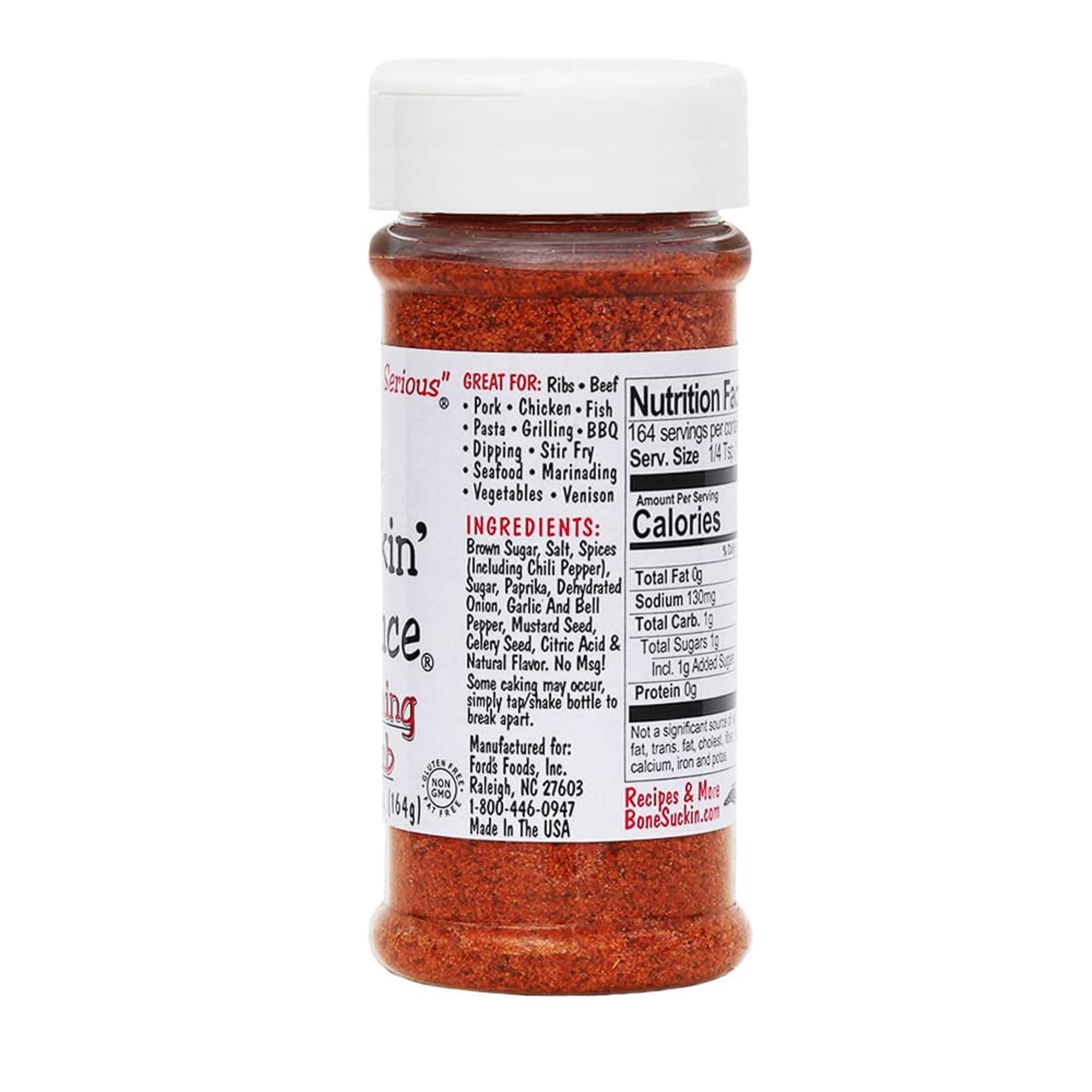 Bone Suckin' Original Seasoning & Rub, Gluten-Free, Non-GMO, Kosher, No Msg, Great on Ribs, Meat and Fish (5.8 Ounce, Pack of 3)