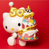 Blue Sky Clayworks Hello Kitty 50th Anniversary Party with Adorable Mini Tiered Birthday Celebration Cake with 22K Gold Accents (2024 Limited Edition
