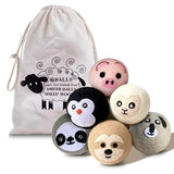 Natural Wool Dryer Balls XL 6-Pack - 100% New Zealand Wool, Reusable Eco-Friendly Fabric Softener, Reduces Wrinkles, Static & Drying Time