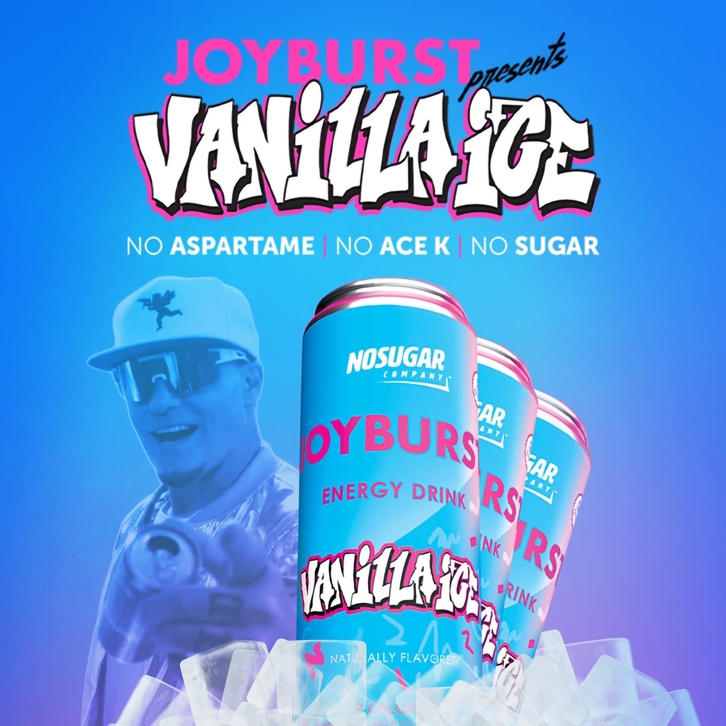 'No Sugar Joyburst Energy Drink - 0 Calorie, 0 Sugar, Low carb drink, Sugar Free Energy Drink with Natural Caffeine, Hint of Sweetness and Refreshing