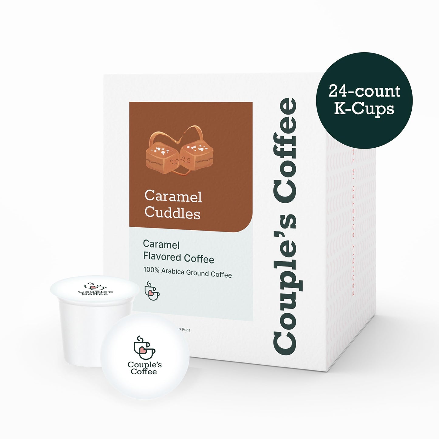 Couple's Coffee Caramel Coffee K-Cups | Gives Back to Military Families | Caramel Cuddles | Gourmet Flavored Ground Coffee with Rich Carmel Flavors |