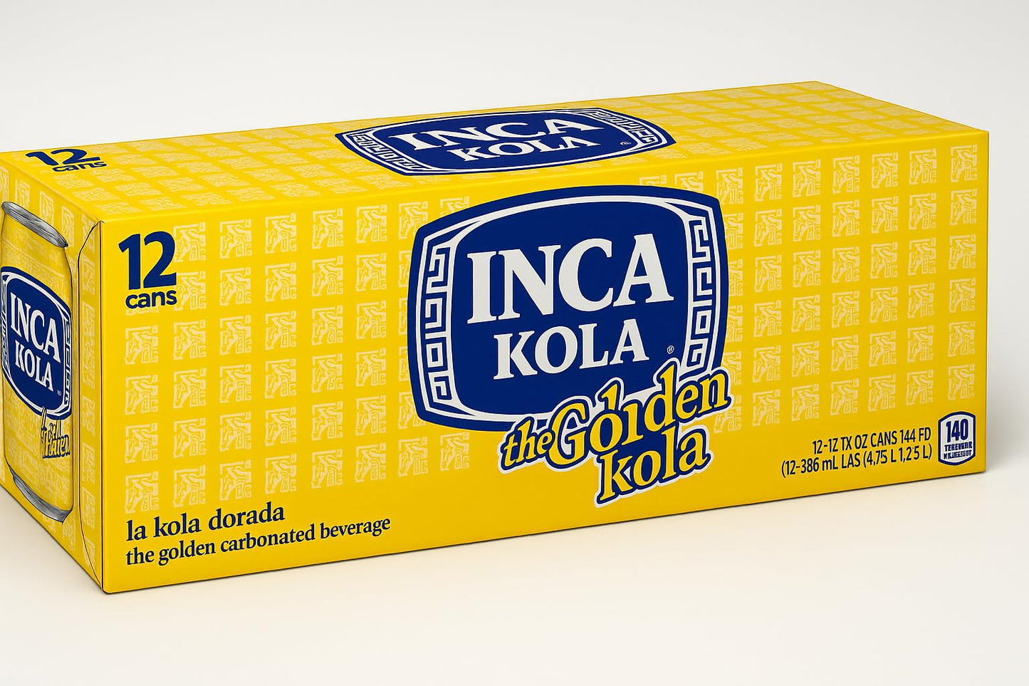 "Inca Kola The Golden Kola - 12 fl oz Cans (Pack of 12) - La Kola Dorada - Peruvian Golden Soda - Carbonated Soft Drink with Unique Sweet Flavor