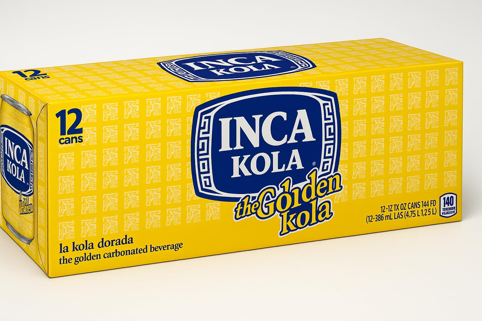 "Inca Kola The Golden Kola - 12 fl oz Cans (Pack of 12) - La Kola Dorada - Peruvian Golden Soda - Carbonated Soft Drink with Unique Sweet Flavor