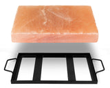 Himalite Himalayan Salt Block for Cooking - 12x8x1.5” Natural Rock Salt Plate with Stainless Steel Tray - Grill, Sear, Chill & Serve - Gourmet Gift