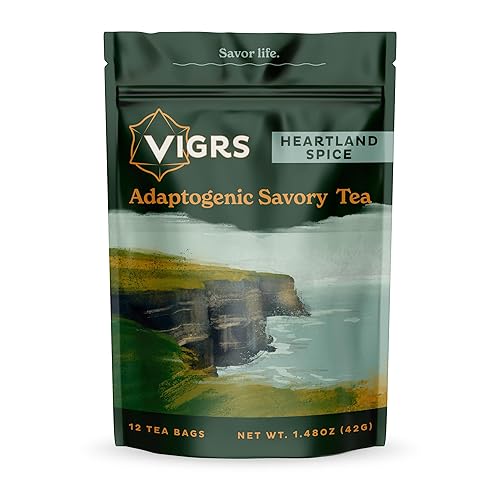 Vigrs Sipping Broth Adaptogenic Herbal Steep Sachets with Savory Seasonings, Heartland Spice Irish Flavor, Vegan, Keto, Gluten Free, Intermittent