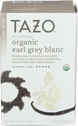 Tazo Tea Black, Organic Earl Grey Blanc, 20 Count