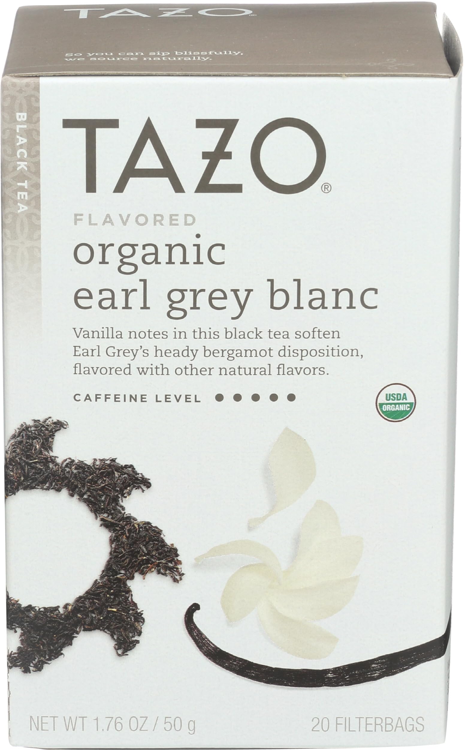 Tazo Tea Black, Organic Earl Grey Blanc, 20 Count