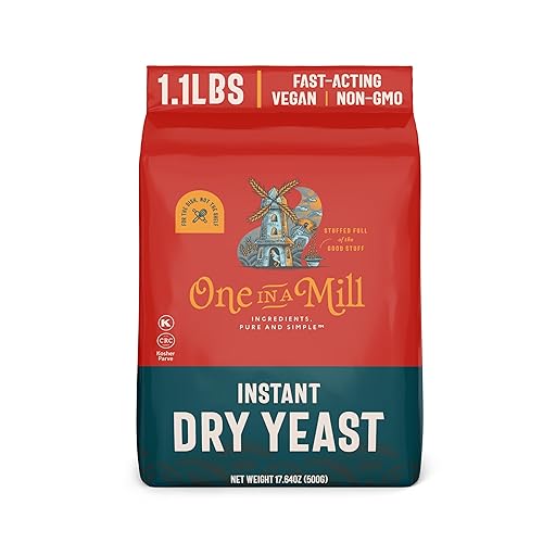 One in a Mill Instant Dry Yeast | 1.1 LB (Pack Of 1) [IMPROVED] Fast Acting Self Rising Yeast for Baking Bread, Cake, Pizza Dough Crust | Kosher |
