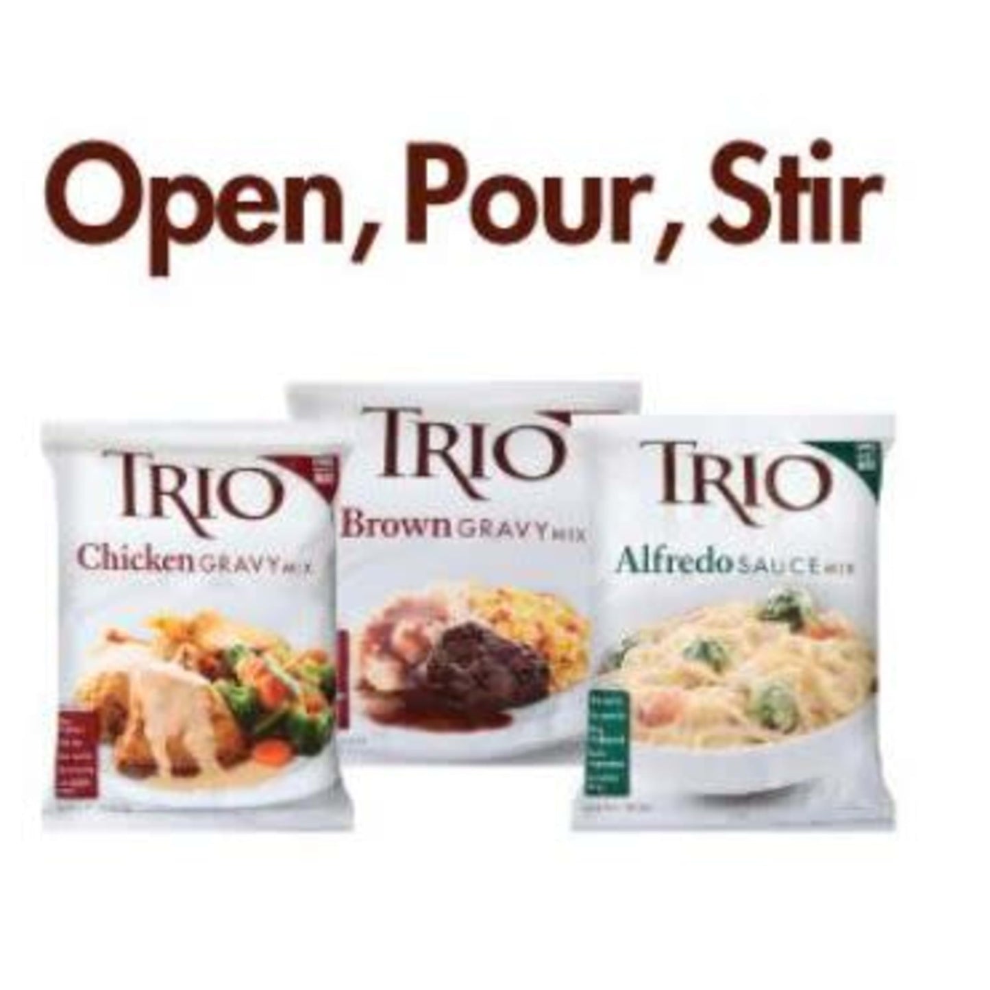 Trio Alfredo Sauce Mix, Creamy Pasta Sauce, Romano and Parmesan Blend, 16 oz (Pack of 8)