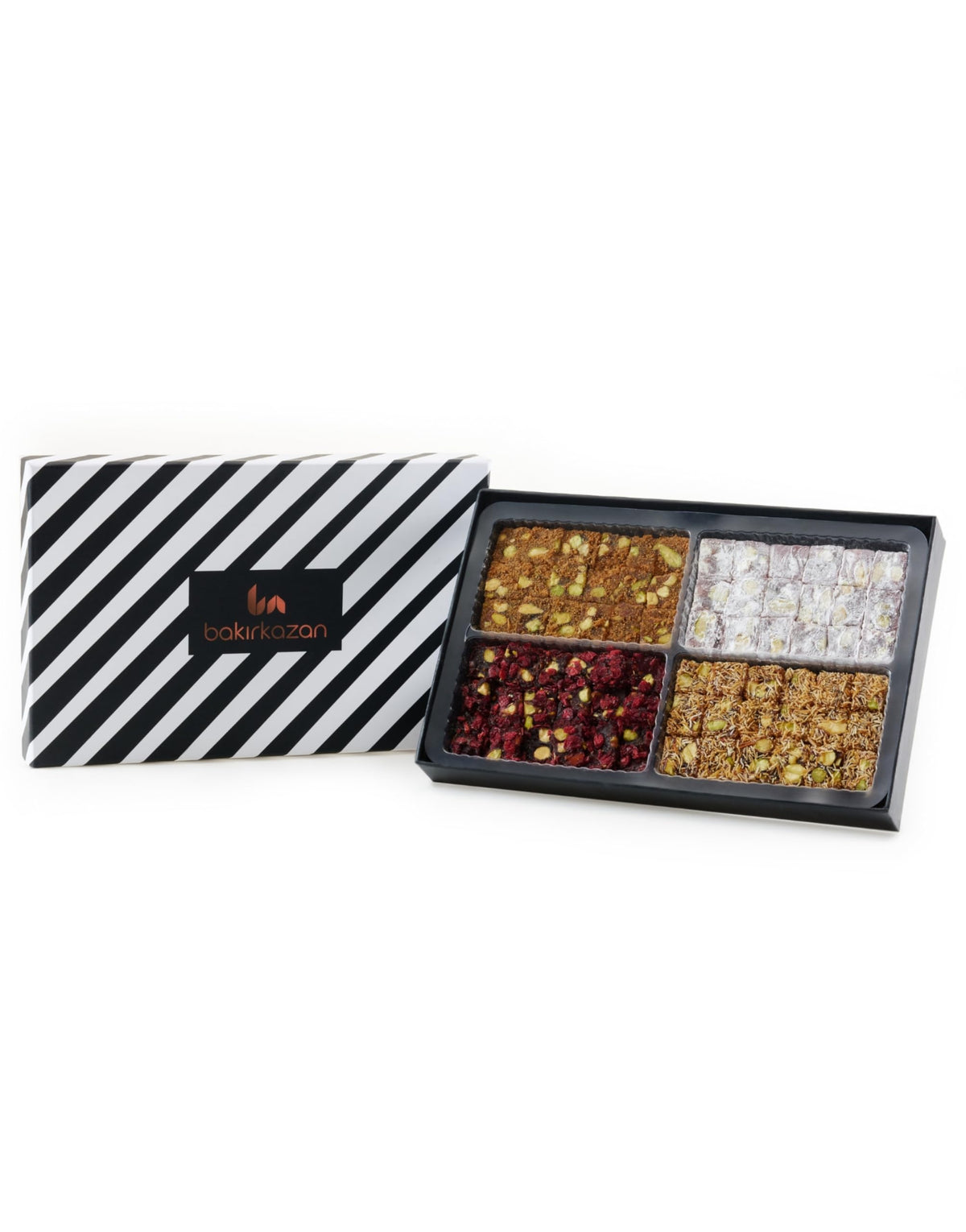 Turkish Delight Mix Classical 72 Piece Cube by BAKIRKAZAN, Turkish Delights Candy 17.6 oz, w/ 4 Flavors: Zereshk, Kadayif, Biscuit,Pomegranate,Halal
