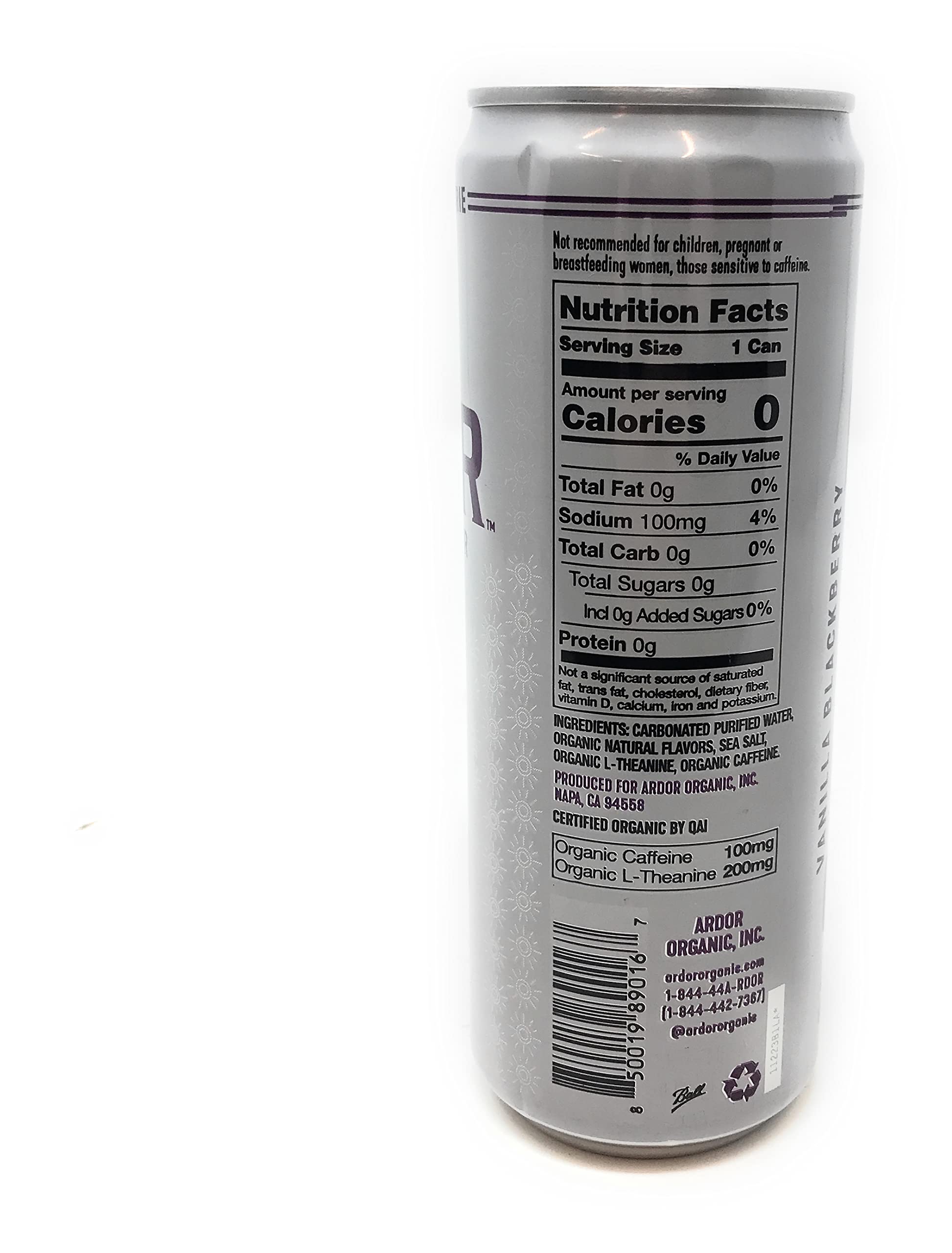 Ardor, Water Sparkling Mountain Blackberry Oragnic, 12 Fl Oz