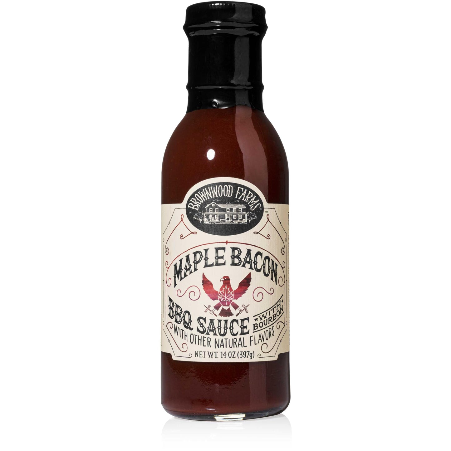 Brownwood Farms BBQ Sauce, Sweet & Tangy, Maple Bacon, 14 oz