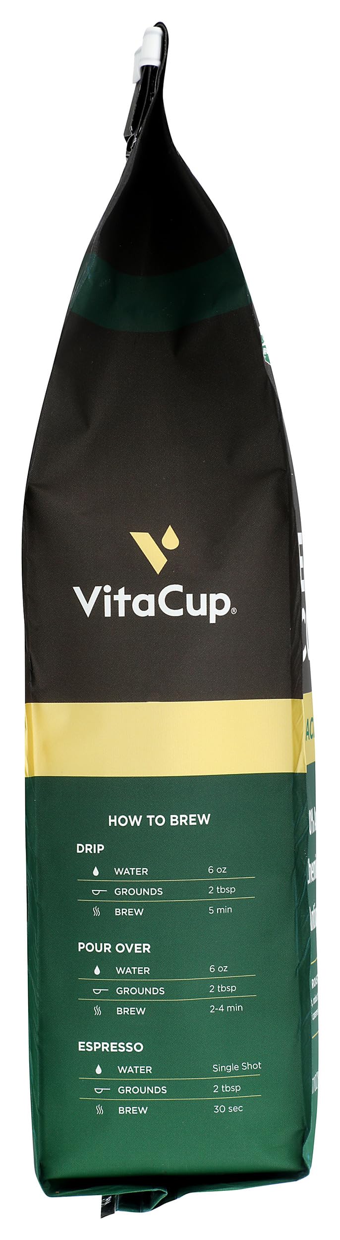 VitaCup Perfect Low Acid Coffee Ground, USDA Organic & Fair Trade, Mycotoxin Free, Dark Roast Guatemala Single Origin, Clean & Pure for Drip Coffee