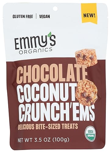 Emmys, Coconut Crunchems Chocolate Organic, 3.5 Ounce