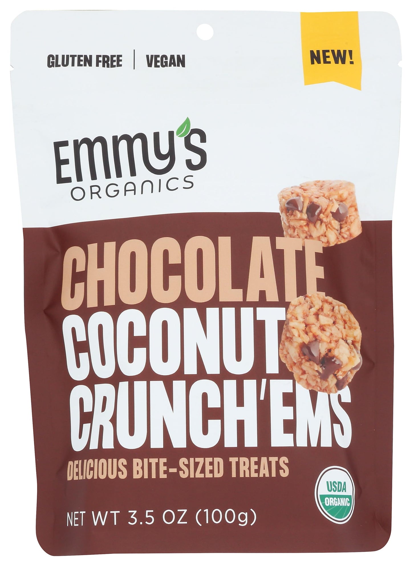 Emmys, Coconut Crunchems Chocolate Organic, 3.5 Ounce