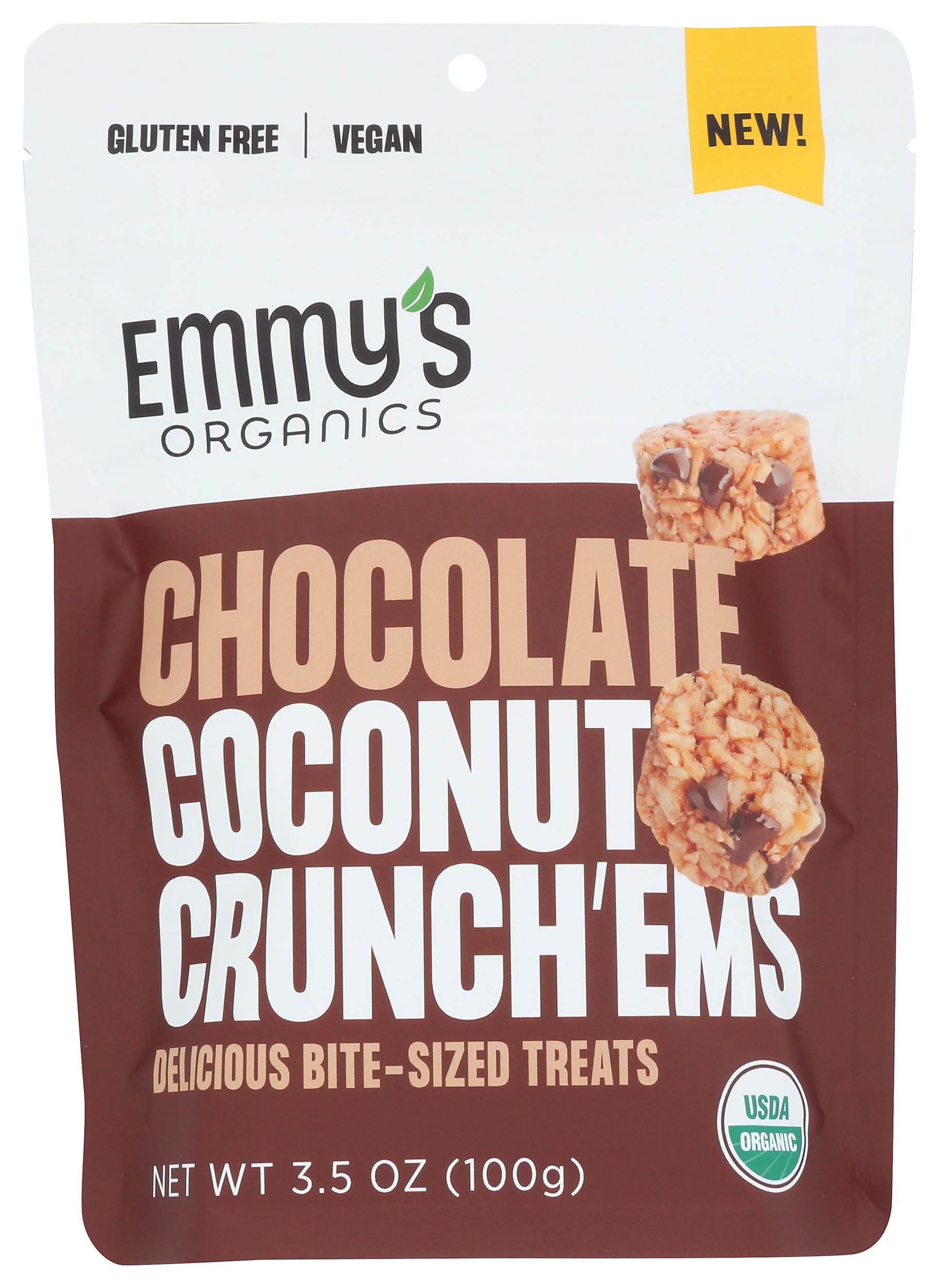Emmys, Coconut Crunchems Chocolate Organic, 3.5 Ounce