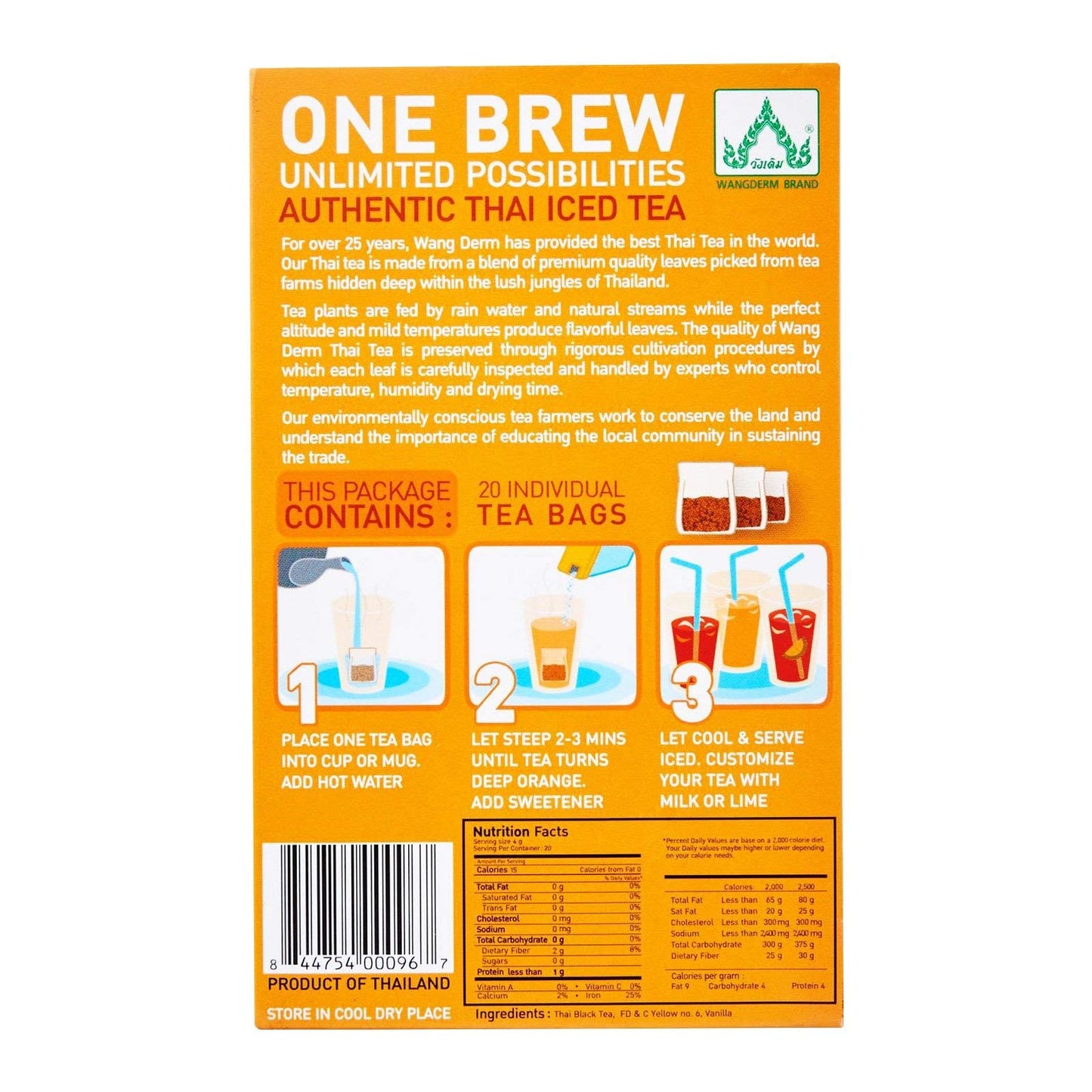 Authentic Thai Iced Tea Flavored Black Tea,23 tea bags