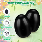 Silipull 36 Pack 3.1 Inch Jumbo Empty Plastic Eggs, Fillable Eggs for Egg Hunts, Candy Basket Stuffers, Party Favors, DIY Crafts(Black)