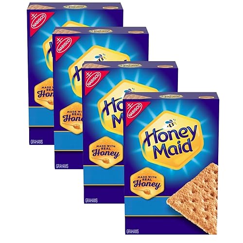 Value Pack Honey Maid Honey Graham Crackers - 14.4 oz Boxes (Pack of 4) - Classic Snack for S’Mores, Baking & Snacking (108 Full Sized Crackers)