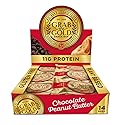 Grab The Gold Chocolate Peanut Butter Protein Snack Bars | 11g Plant-Based Protein, Organic Oats, Gluten-Free, Vegan, Dairy-Free, Kosher, High-Fiber