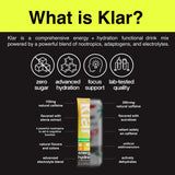 KLAR Energy + Hydration Drink Mix Pineapple Ginger Flavor. Sugar Free Electrolyte Powder, Natural Caffeine, Nootropics and B Vitamins, Energy Drink