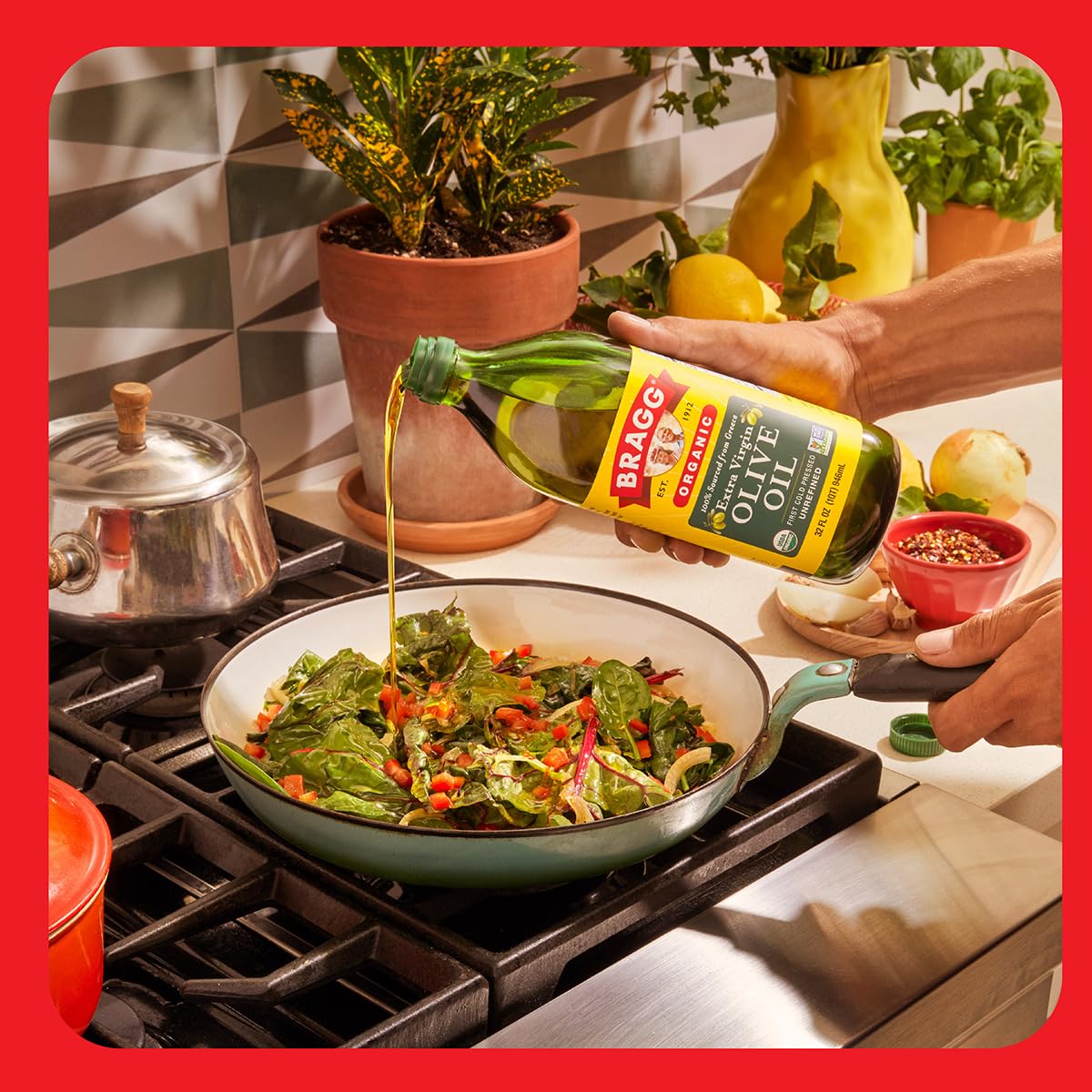 Bragg Organic Extra Virgin Olive Oil - Made with Greek Koroneiki Olives - Cold Pressed EVOO for Marinades & Vinaigrettes - USDA Certified, Non-GMO