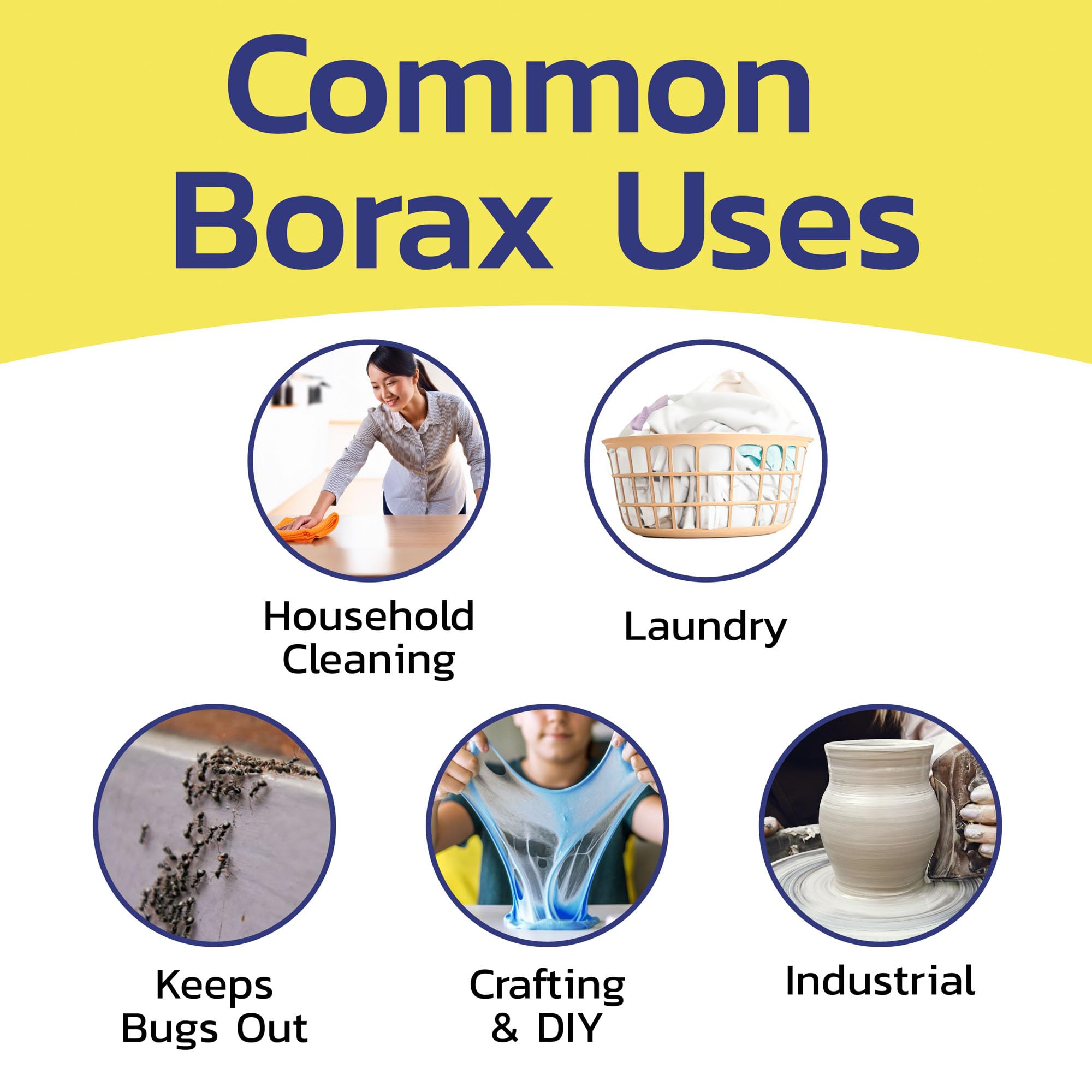 Banner Chemical Raw Borax (10 lbs) - 100% Pure, Unscented, Multi-Purpose Cleaner & Detergent Booster - Natural Household Cleaner and Stain Remover