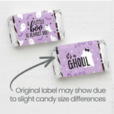 Distinctivs Purple A Little Boo is Almost Due Girl Baby Shower Favors Wrappers for Halloween Baby Shower, 42 Count