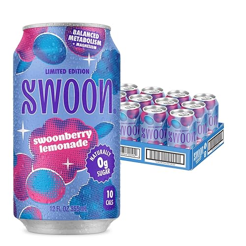 Swoon Swoonberry Lemonade - Zero Sugar Lemonade Drink with Magnesium, Sugar Free Berry Flavor, Low Calorie Beverage, Healthy Soda Alternative, Sugar
